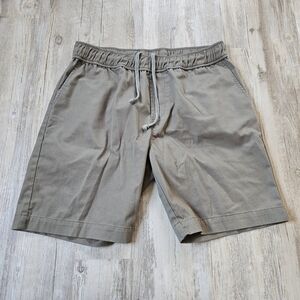 American Giant Men's Olive Green Athletic Drawstring Shorts Large Made In USA